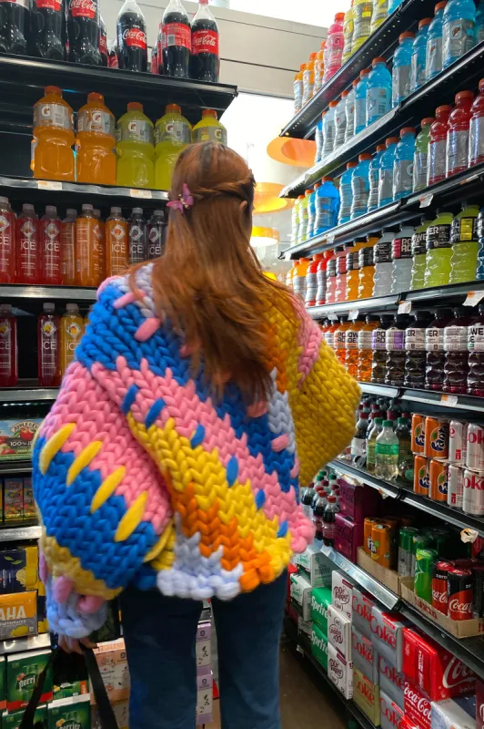 Colourful Colossal Knit Cardigan sold by Hope Macaulay