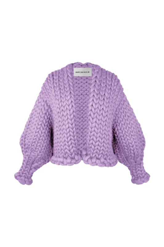 Lilac Colossal Knit Cardigan sold by Hope Macaulay