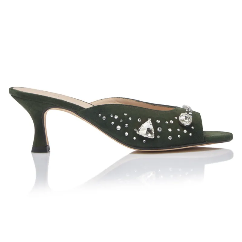 The Moment Peep Toe Kitten Heel - Green sold by Nicki Hoyne