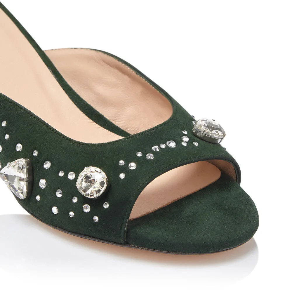The Moment Peep Toe Kitten Heel - Green sold by Nicki Hoyne product image thumbnail 3