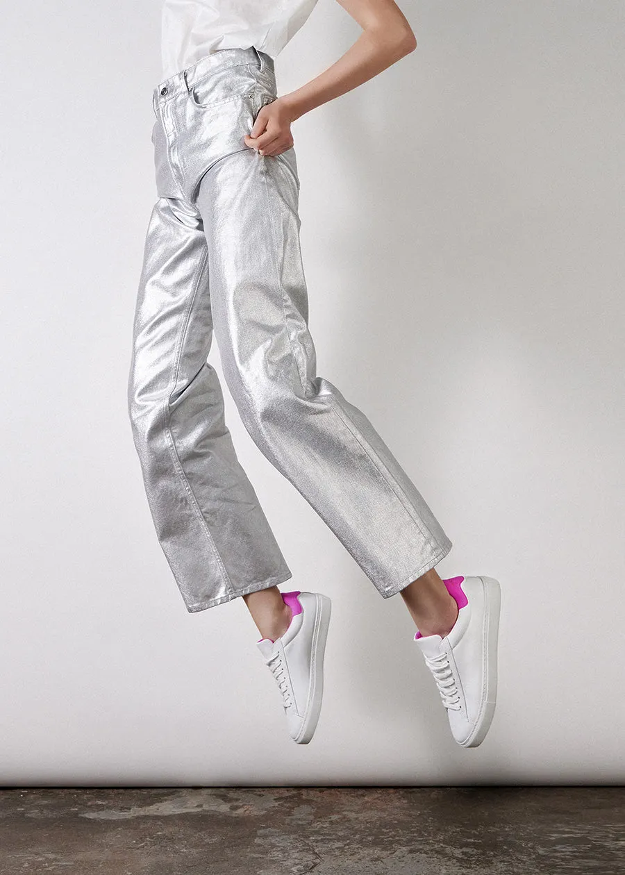 Classic Trainer - White/Neon Pink Suede sold by Nicki Hoyne product image thumbnail 2