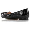 Flat Point Toe Tassel Shoe - Patent Croc Black & Blue sold by Nicki Hoyne