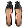 Flat Point Toe Tassel Shoe - Patent Croc Black & Blue sold by Nicki Hoyne