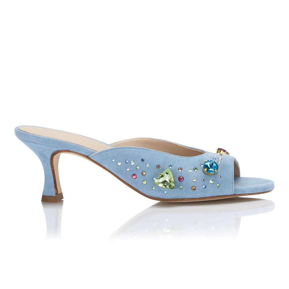 The Moment Peep Toe Kitten Heel - Blue sold by Nicki Hoyne