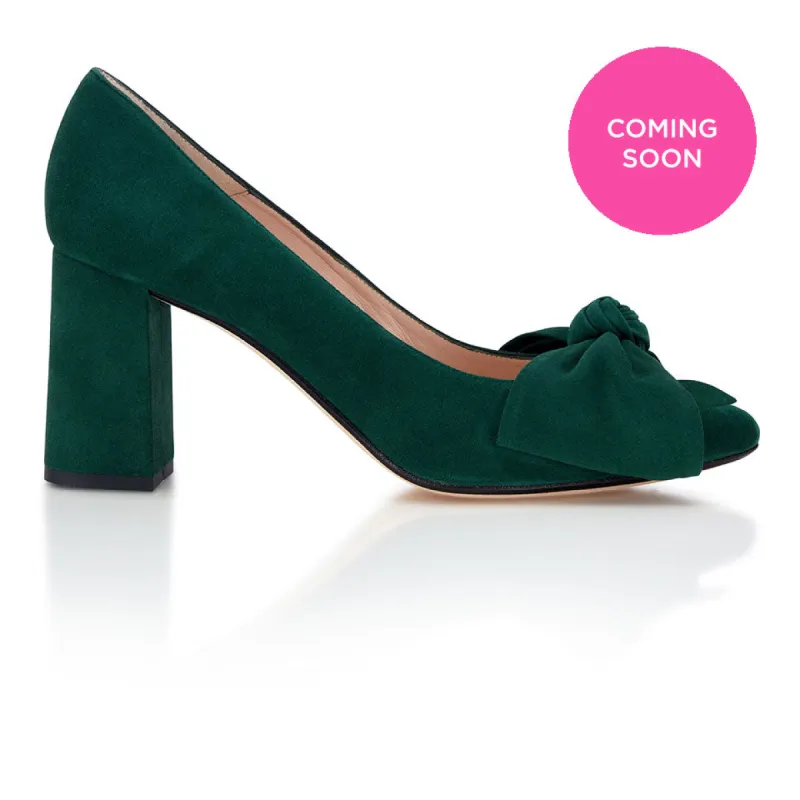 Bow Pump - Forest Green Suede sold by Nicki Hoyne
