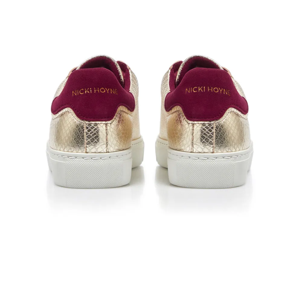 Classic Trainer - Gold Python/Burgundy Suede sold by Nicki Hoyne product image thumbnail 2
