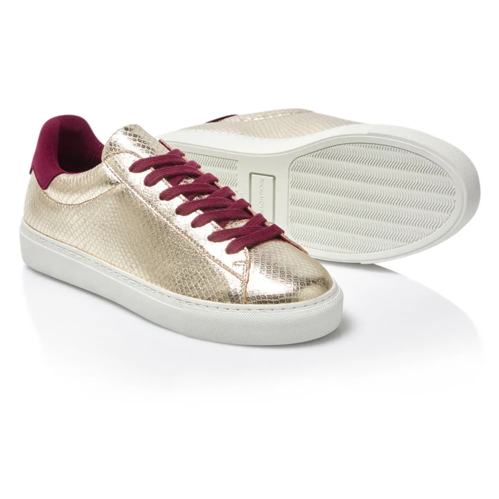 Classic Trainer - Gold Python/Burgundy Suede sold by Nicki Hoyne product image thumbnail 3