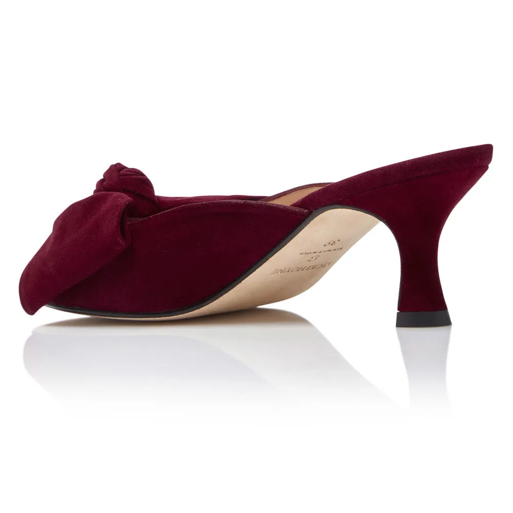 Bow Peep Toe Kitten Heel - Burgundy Suede sold by Nicki Hoyne product image thumbnail 4