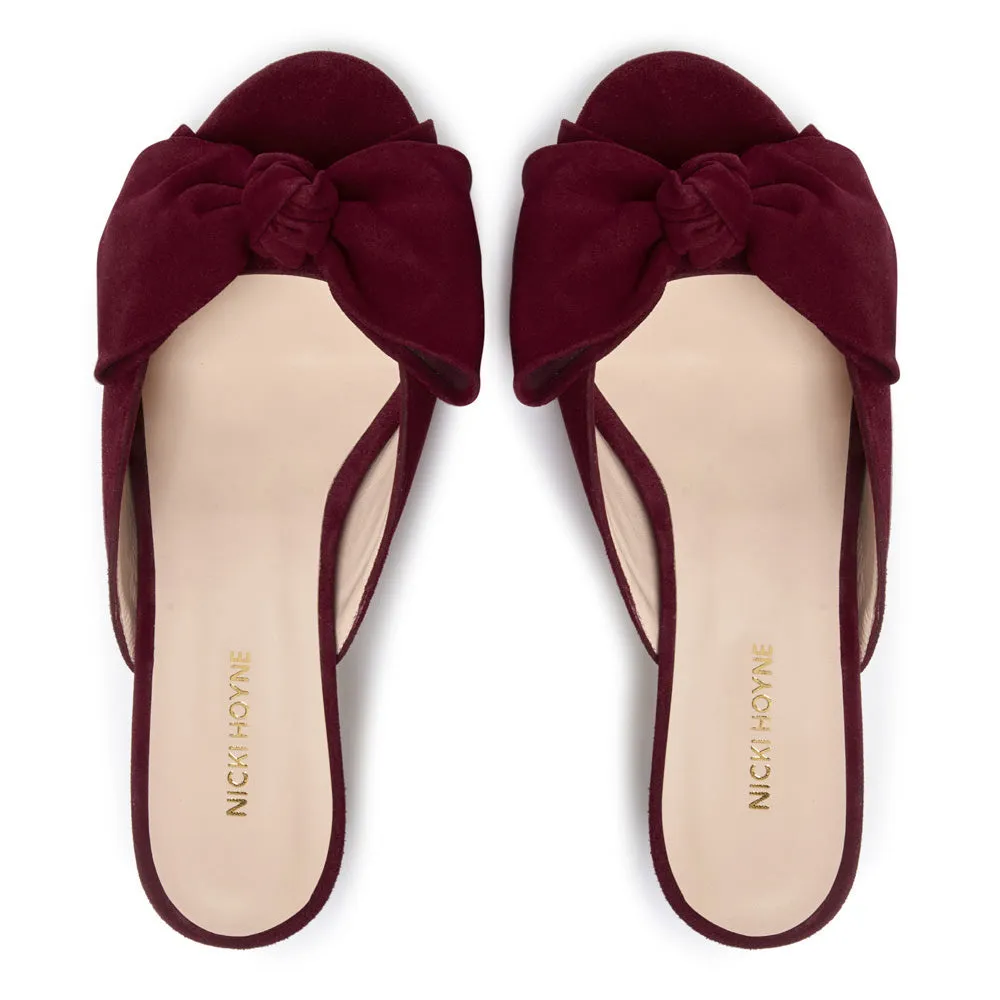 Bow Peep Toe Kitten Heel - Burgundy Suede sold by Nicki Hoyne product image thumbnail 2