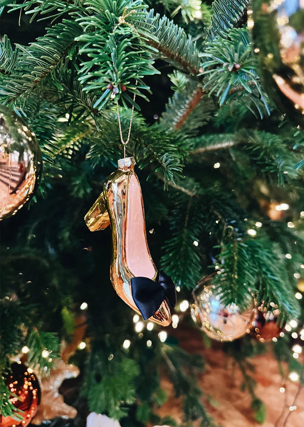 Christmas Ornament - Gold Bow Shoe sold by Nicki Hoyne product image thumbnail 2