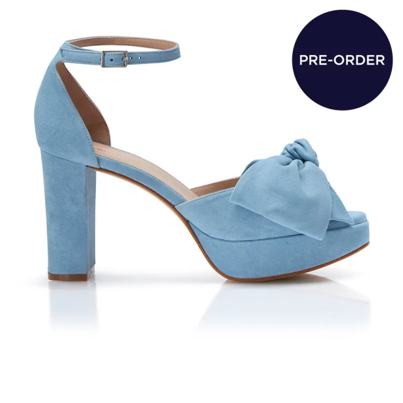 Bow Platform - Blue Suede sold by Nicki Hoyne