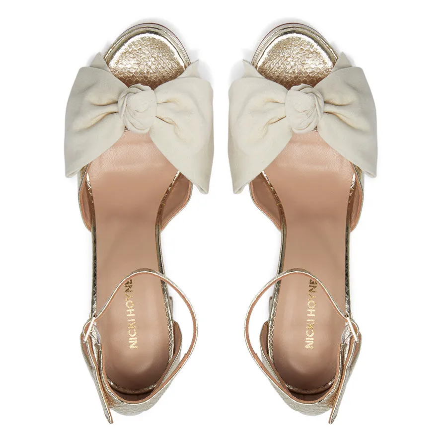 Bow Platform - Gold Python/Ivory Suede sold by Nicki Hoyne product image thumbnail 2