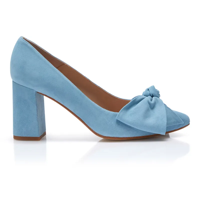 Bow Pump Heel - Blue sold by Nicki Hoyne