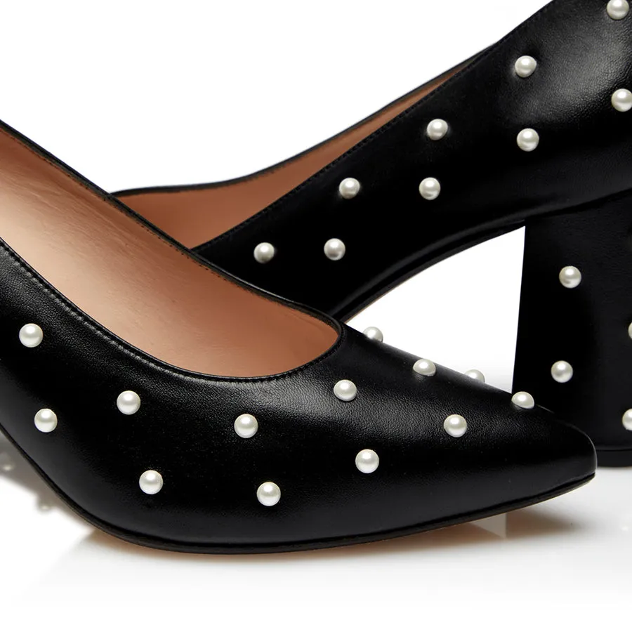 Bon Bon Pump Heel - Black & Pearl sold by Nicki Hoyne product image thumbnail 2