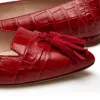 Tassel Flat - Red Croc sold by Nicki Hoyne