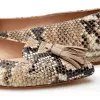 Tassel Flat - Snake/Beige sold by Nicki Hoyne