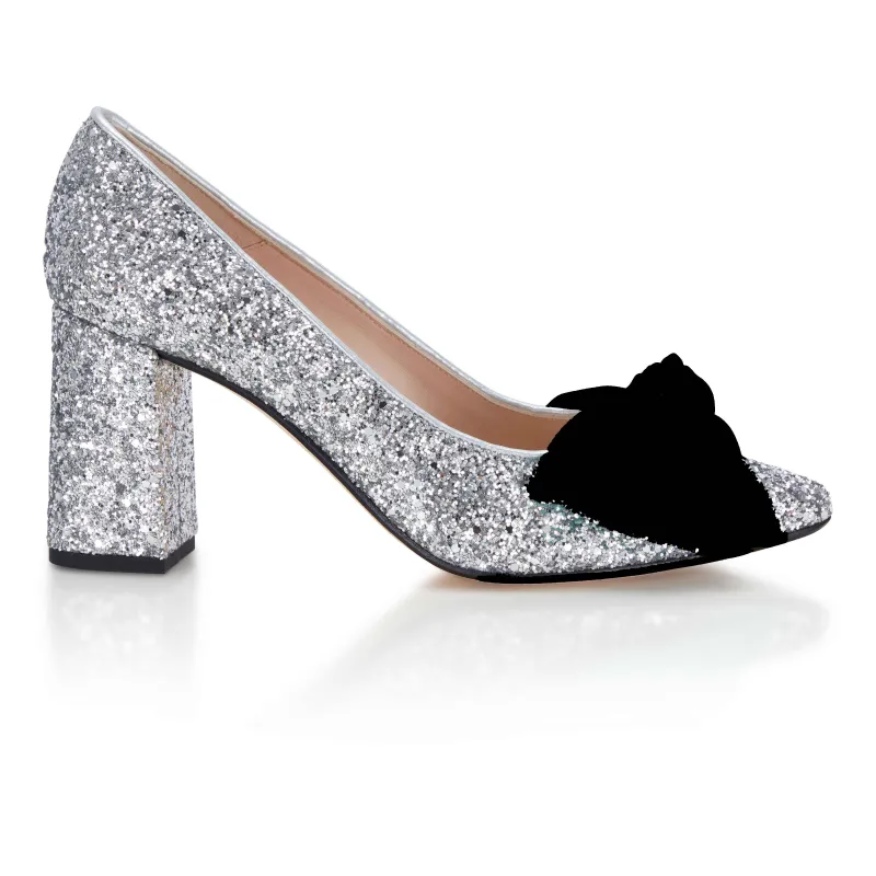 ReSELL - Bow Pump Heel - Silver Glitter 39 sold by Nicki Hoyne