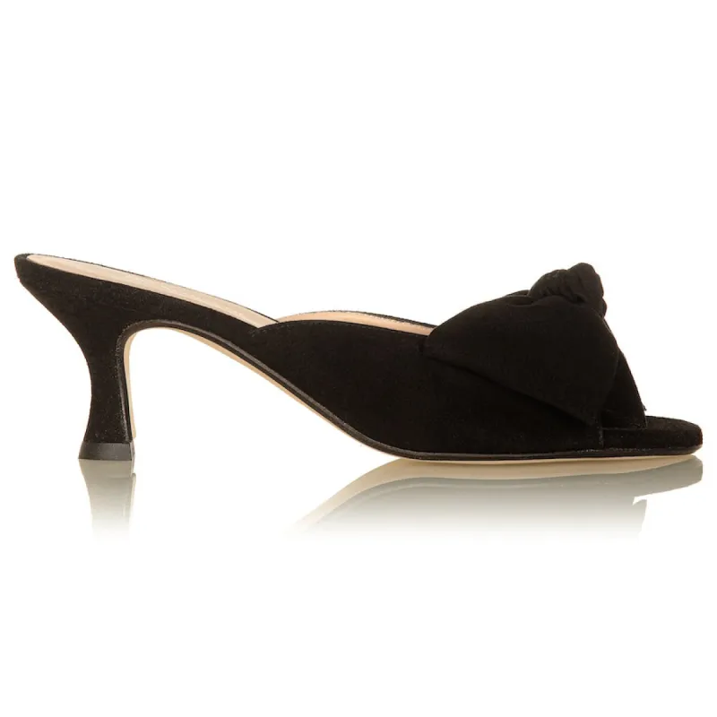 Bow Peep Toe Kitten Heel - Black sold by Nicki Hoyne