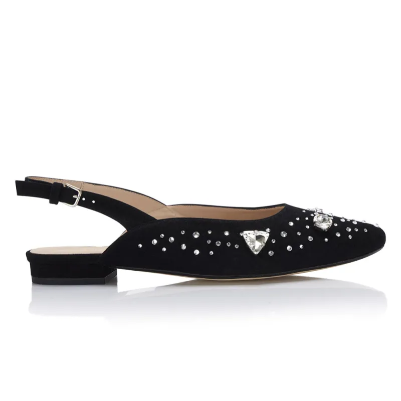 The Moment Flat Slingback - Black sold by Nicki Hoyne