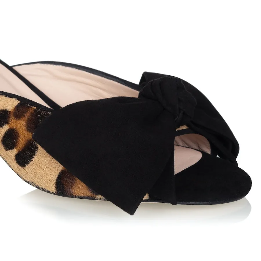 Bow Peep Toe Kitten Heel - Leopard sold by Nicki Hoyne product image thumbnail 3