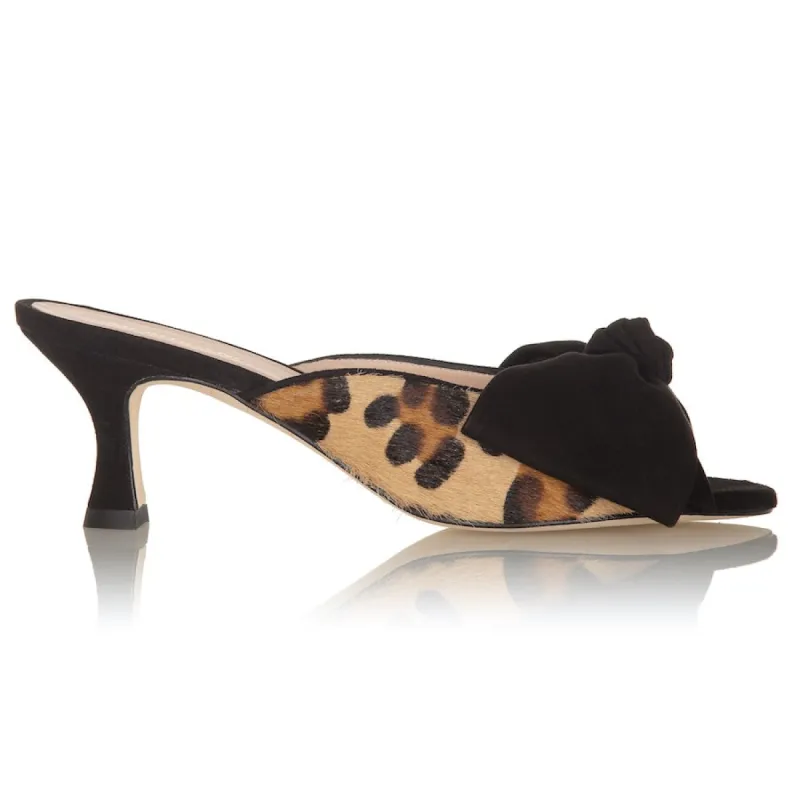 Bow Peep Toe Kitten Heel - Leopard sold by Nicki Hoyne