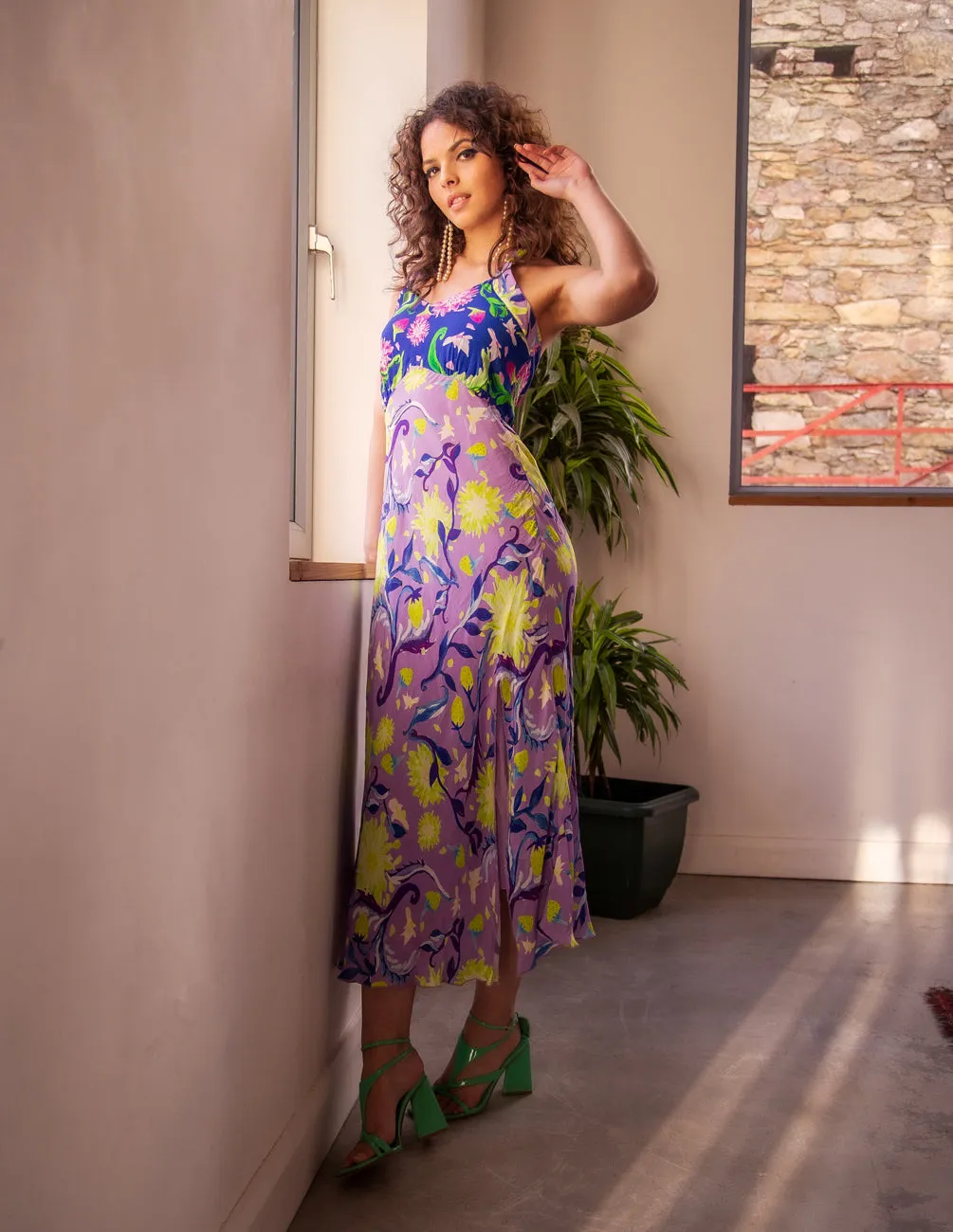 The Saoirse dress in lilac strawberry floral print sold by Feri product image thumbnail 3