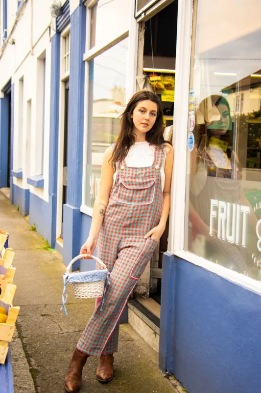 Clo Gingham linen FéRí Dungarees sold by Feri