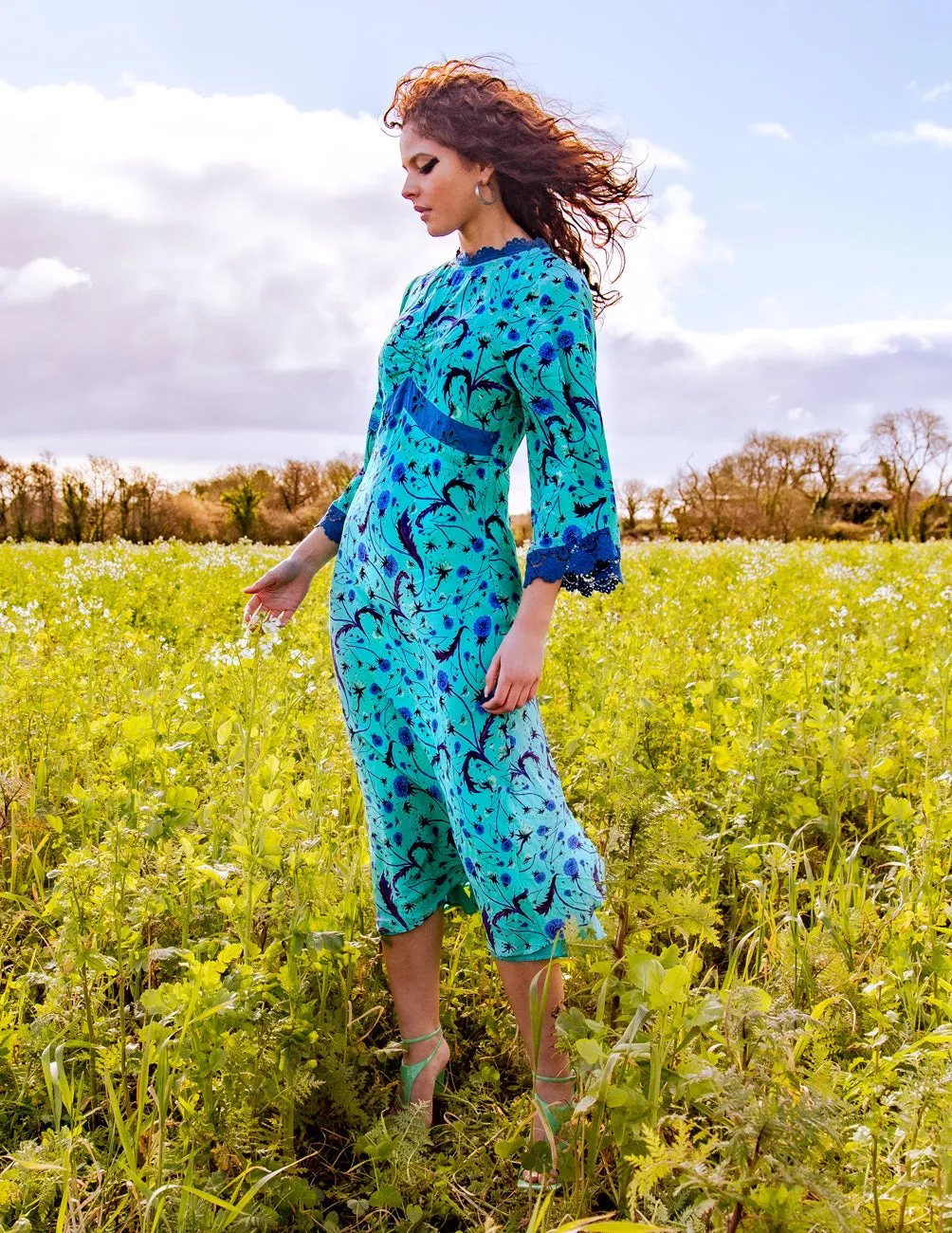 The Jasmine dress in green sold by Feri