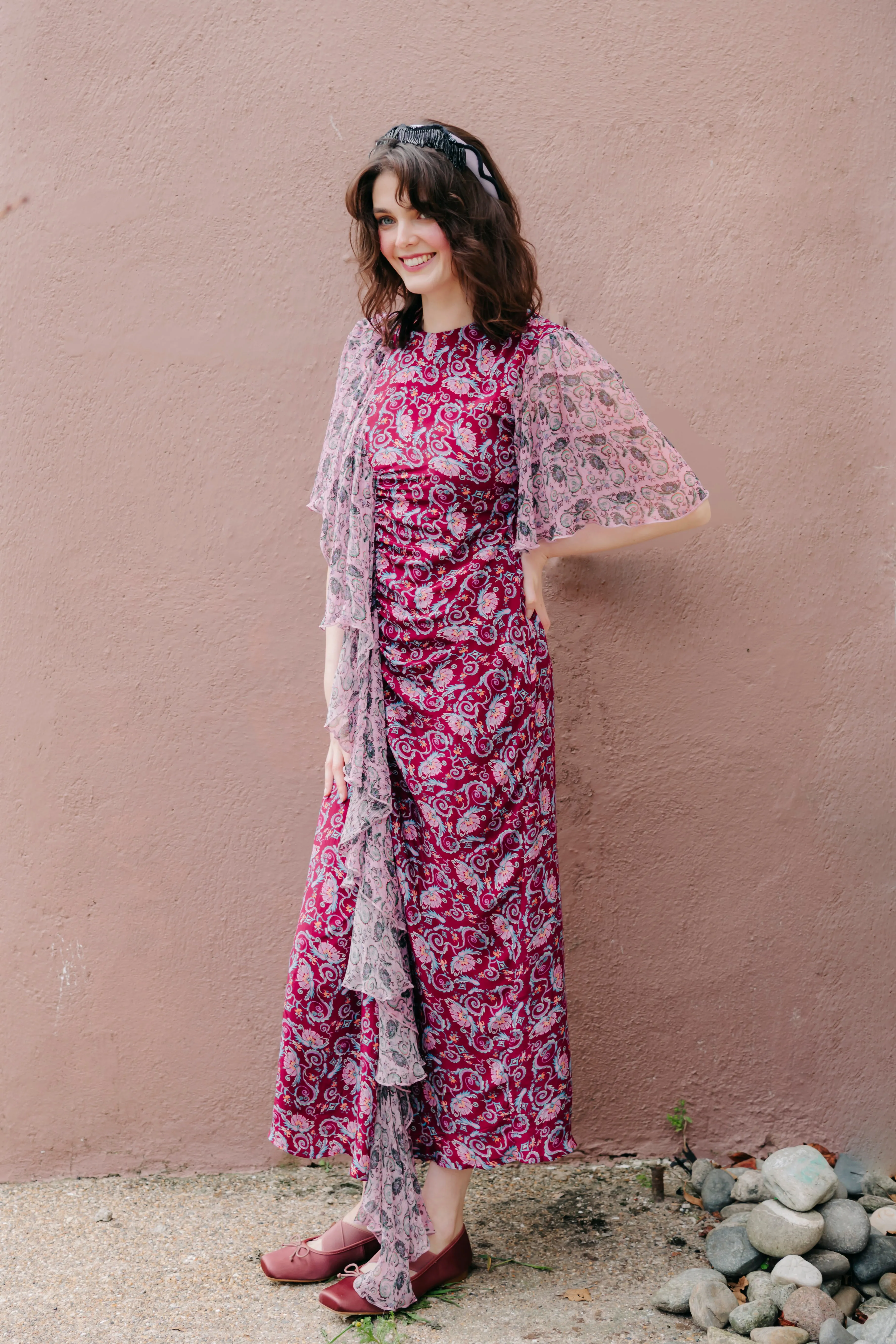 Marilyn Dress in contrast prints sold by Feri