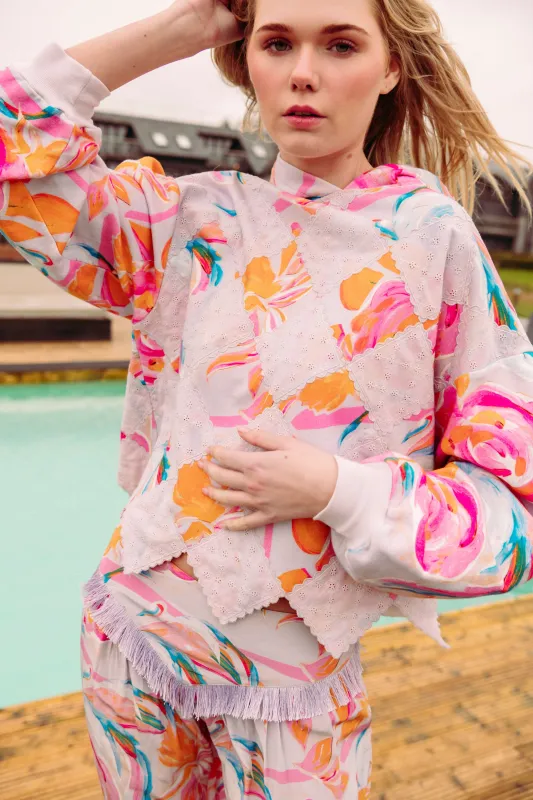 Ella Hoodie in multi pastel print made by Feri