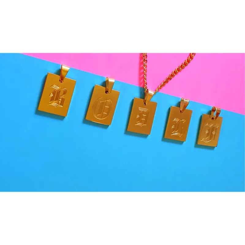 Old English Initial Pendant & Necklace sold by Blonde the Store