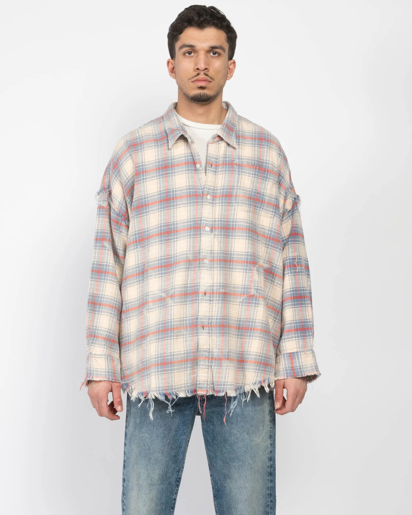 Shredded Seam Drop Neck Shirt sold by TNT Fashion