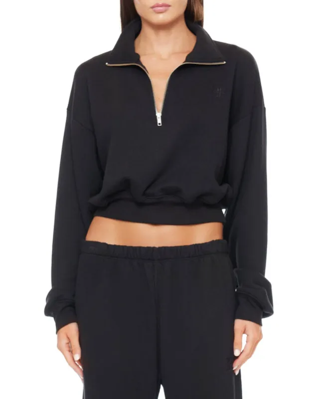 Crop Half-Zip Sweatshirt sold by TNT Fashion