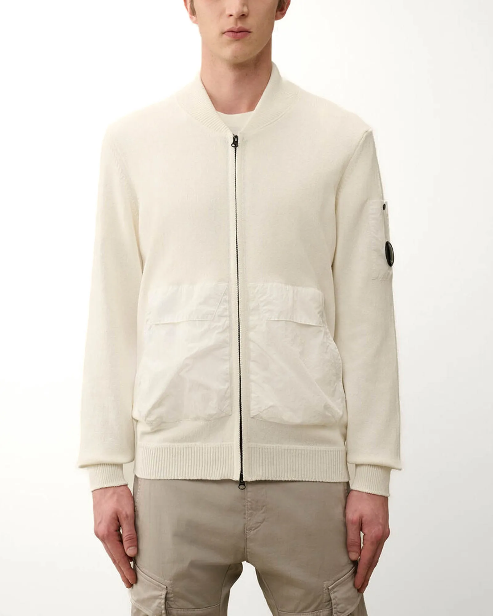 Mixed Bomber Knit Jacket sold by TNT Fashion