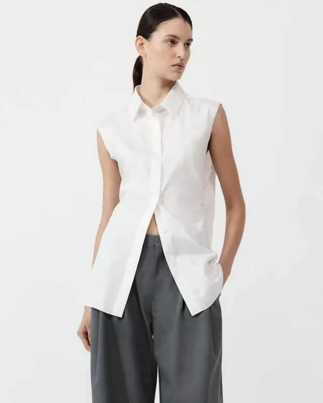 Sleeveless Belted Shirt sold by TNT Fashion
