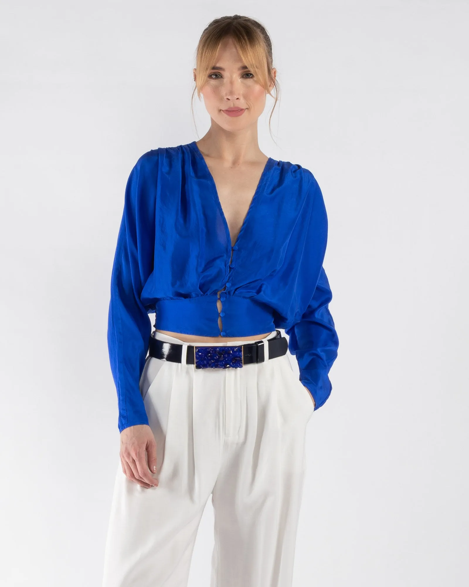 Habotai V-Neck Blouse sold by TNT Fashion product image thumbnail 3