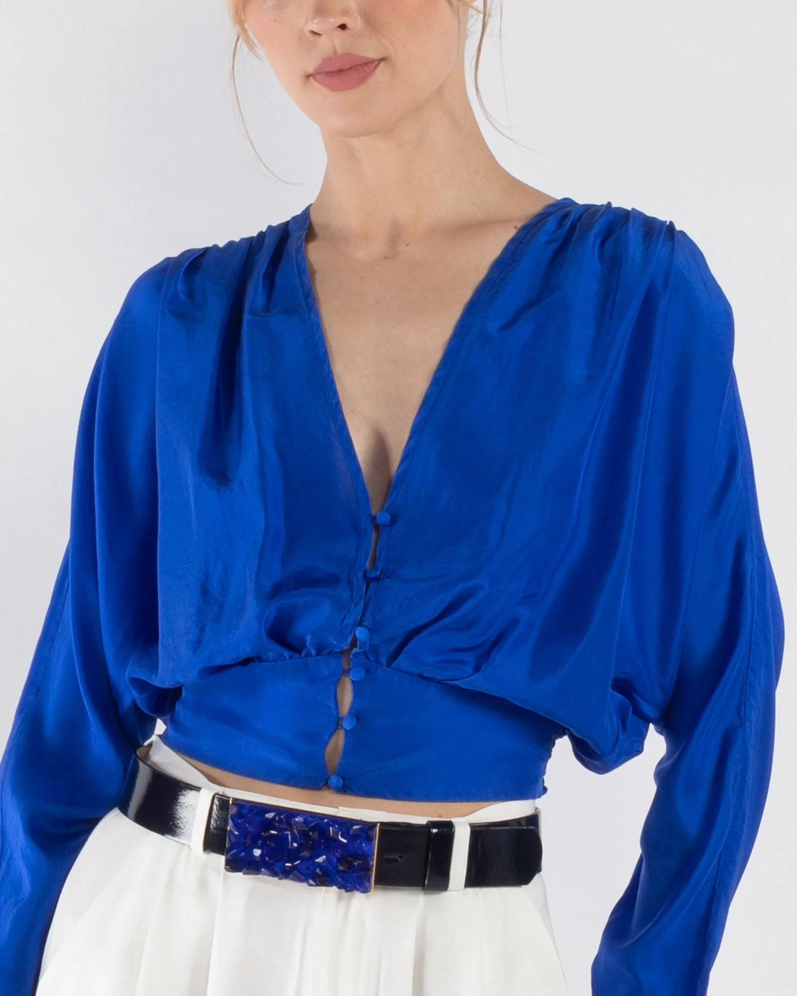 Habotai V-Neck Blouse sold by TNT Fashion product image thumbnail 2