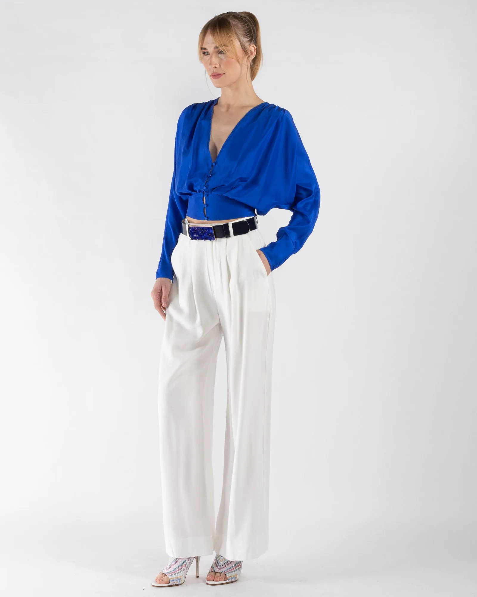 Habotai V-Neck Blouse sold by TNT Fashion product image thumbnail 4