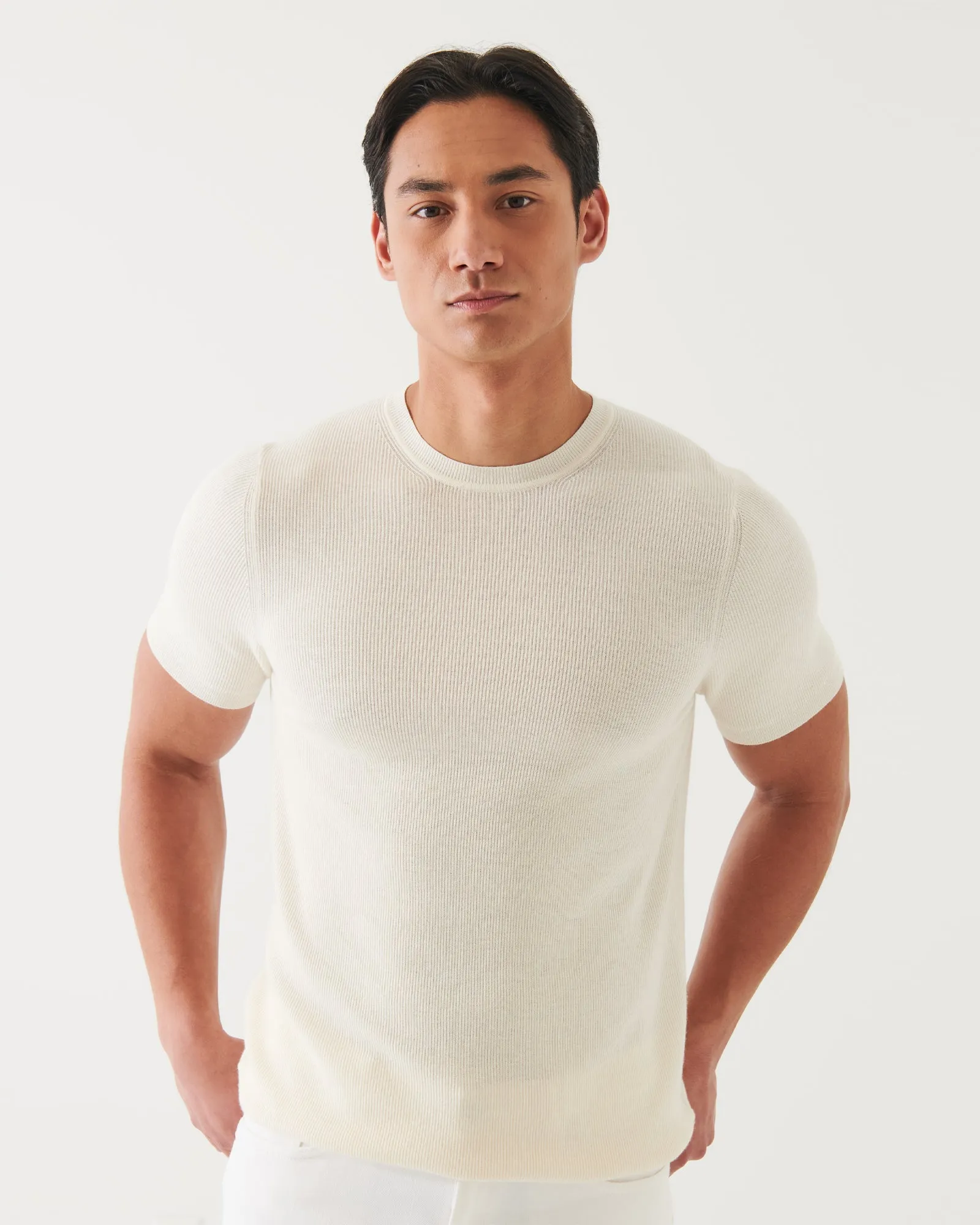 Short Sleeve Ribbed 14 Gauge Crewneck sold by TNT Fashion