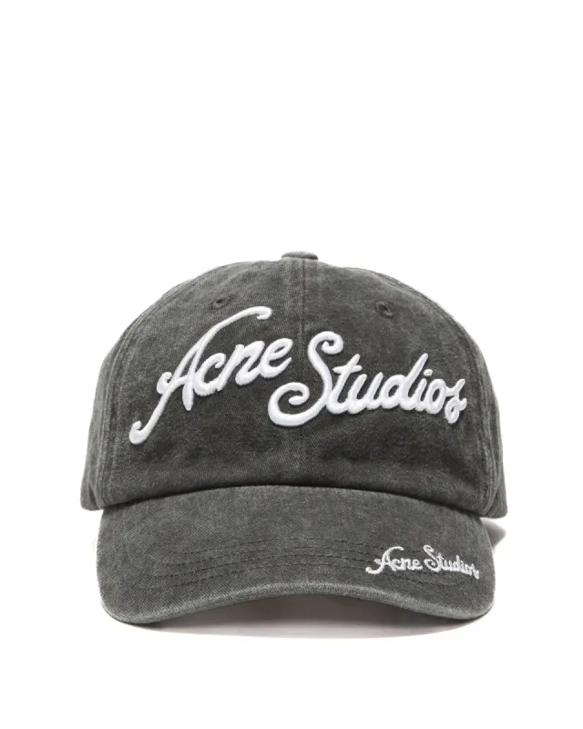 ◆STUDIO NICHOLSON◆ Logo Ball Cap Black Grape CAPSNM1168BLA Logo Cap in Black Grape | Parallel