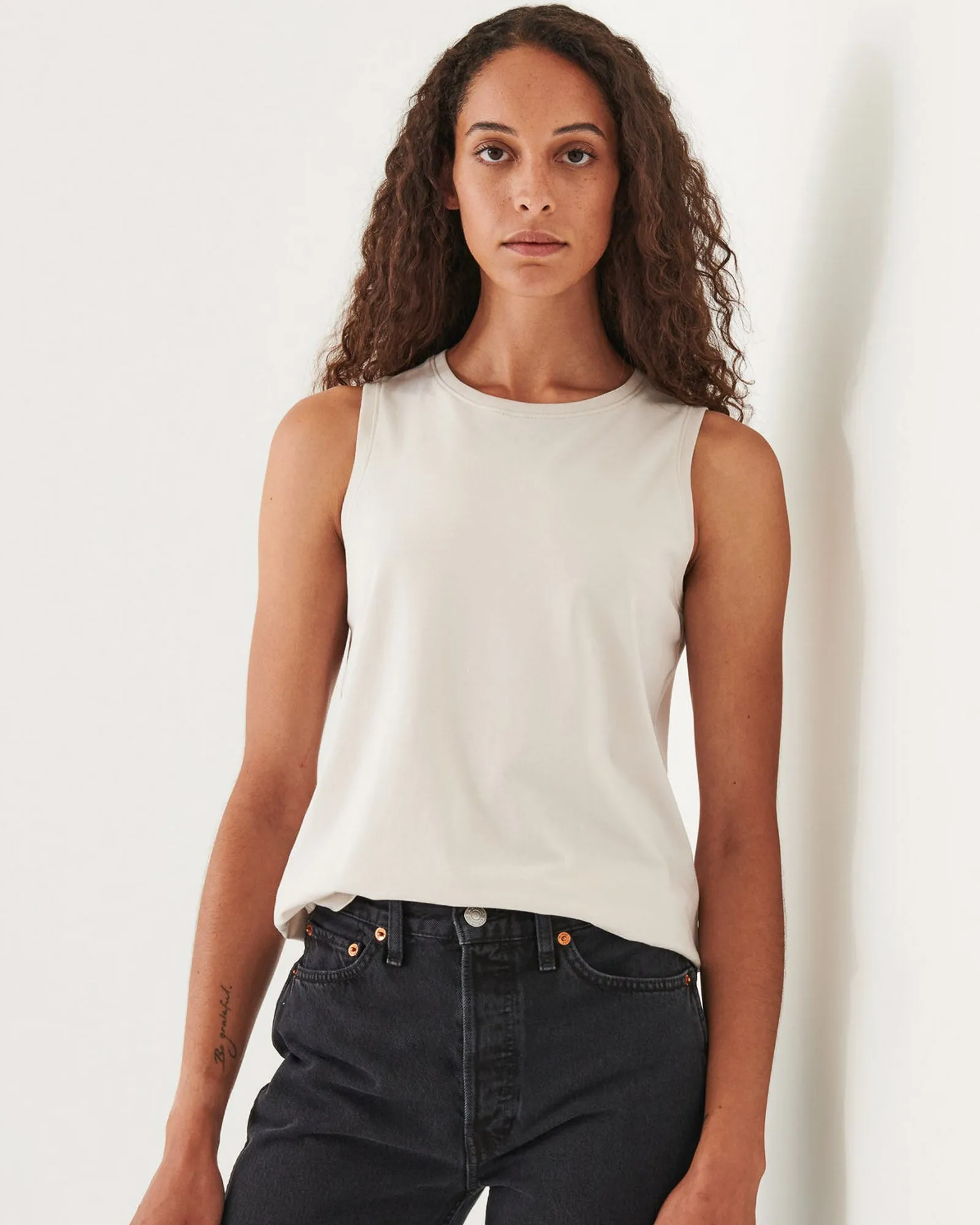 Stretch Boyfriend Tank Top sold by TNT Fashion