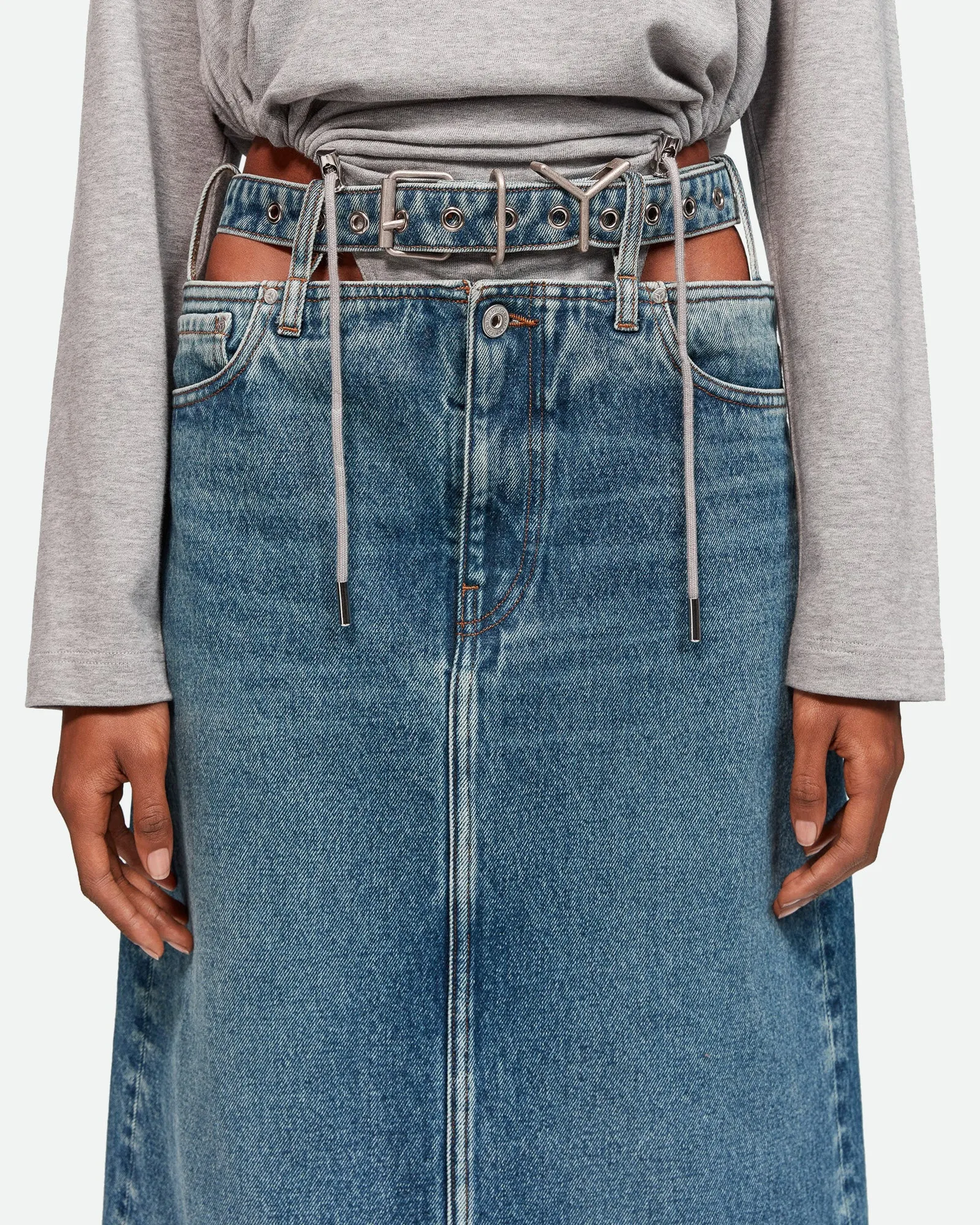 Y Belt Denim Skirt sold by TNT Fashion product image thumbnail 5