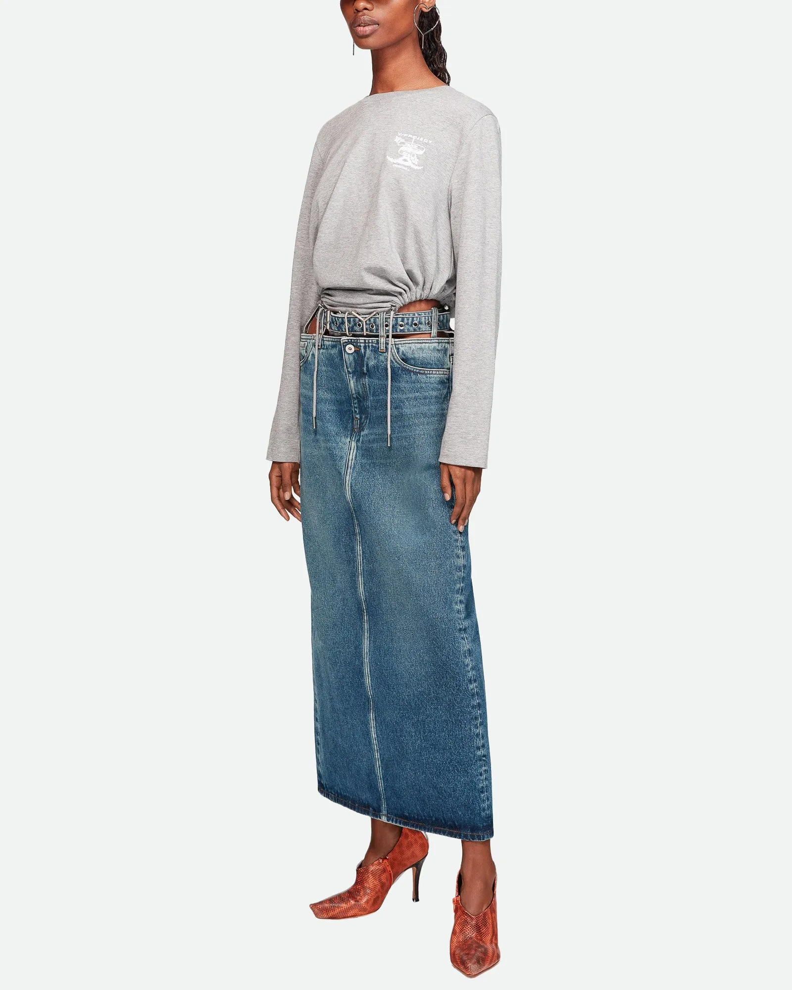 Y Belt Denim Skirt sold by TNT Fashion product image thumbnail 4