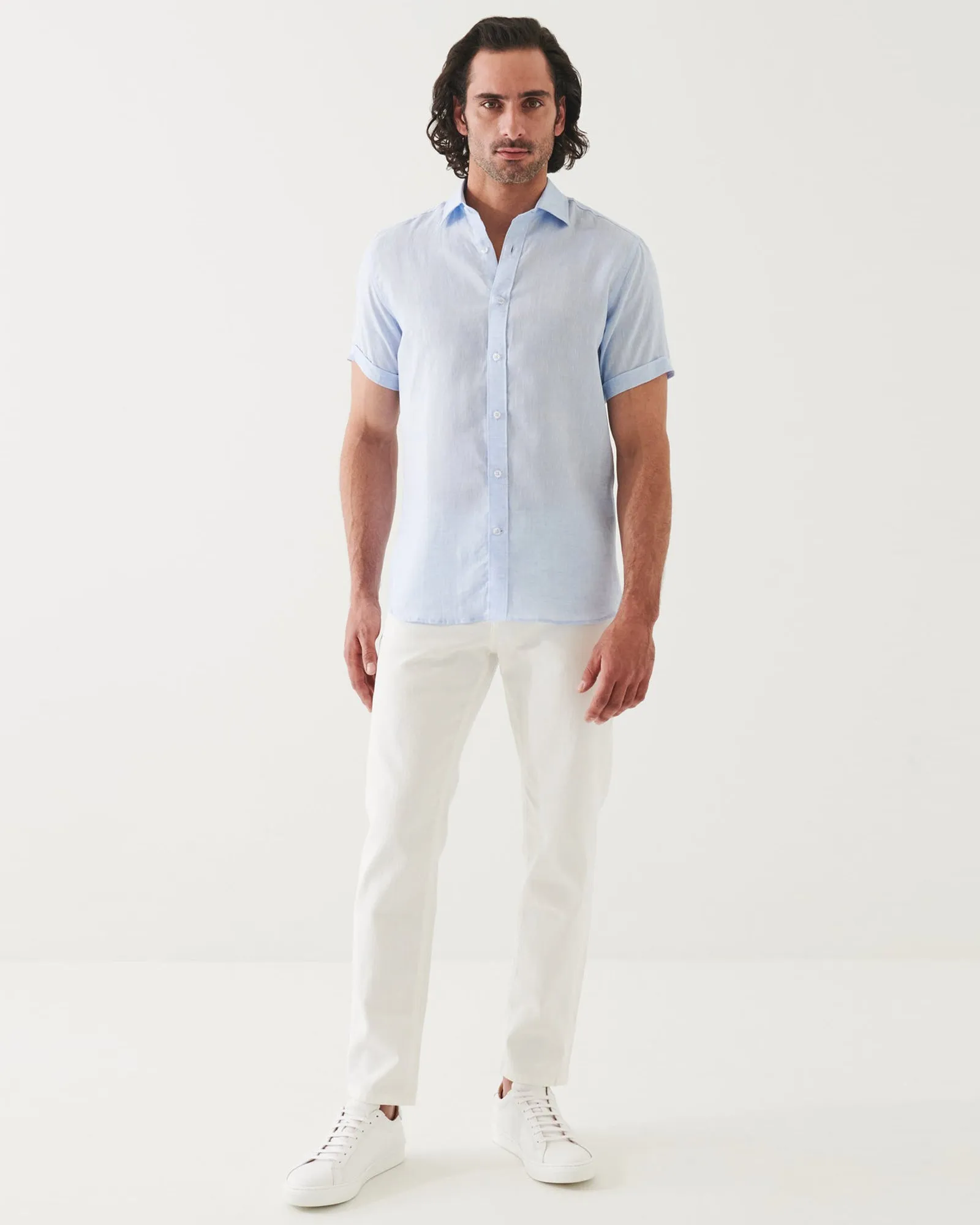 Short Sleeve Linen Chambray Shirt sold by TNT Fashion product image thumbnail 2