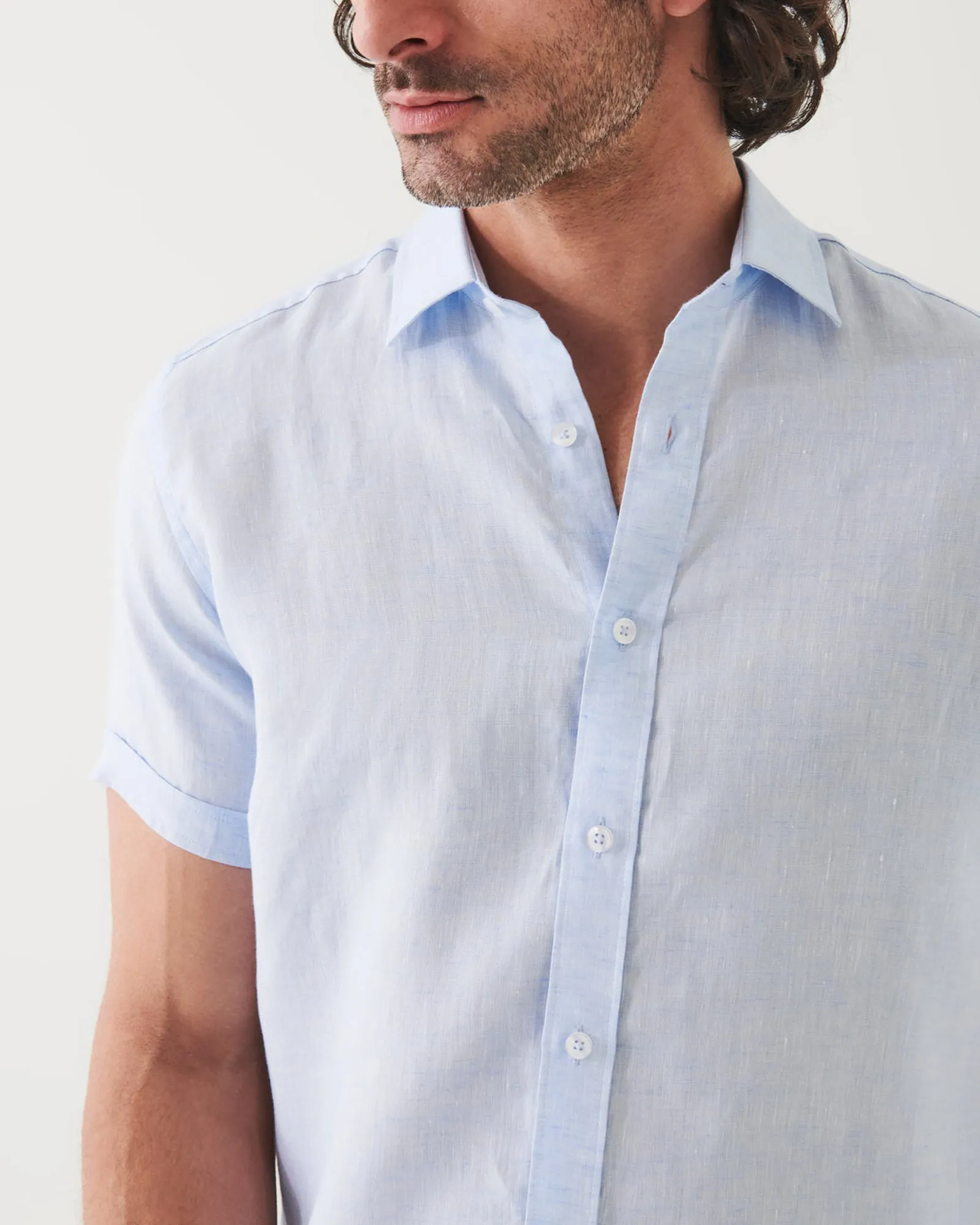 Short Sleeve Linen Chambray Shirt sold by TNT Fashion product image thumbnail 4