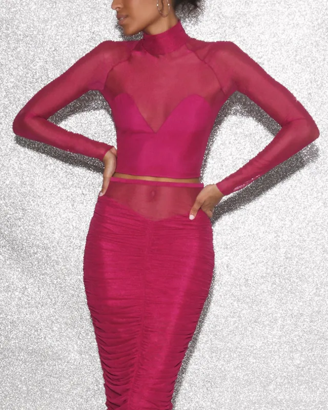 Mesh Mock Neck Top sold by TNT Fashion