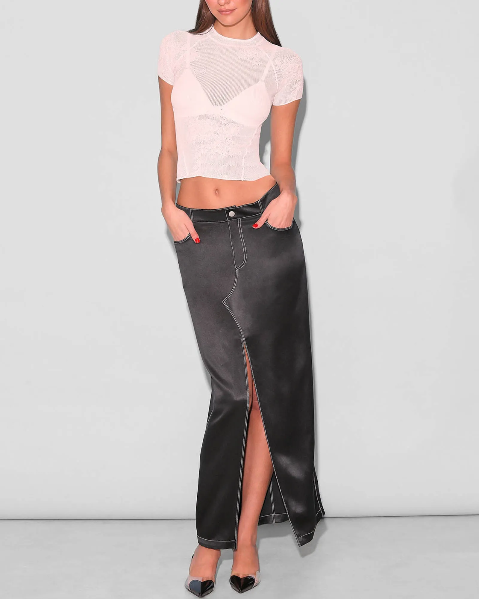 Lace Pointelle Tee sold by TNT Fashion product image thumbnail 2