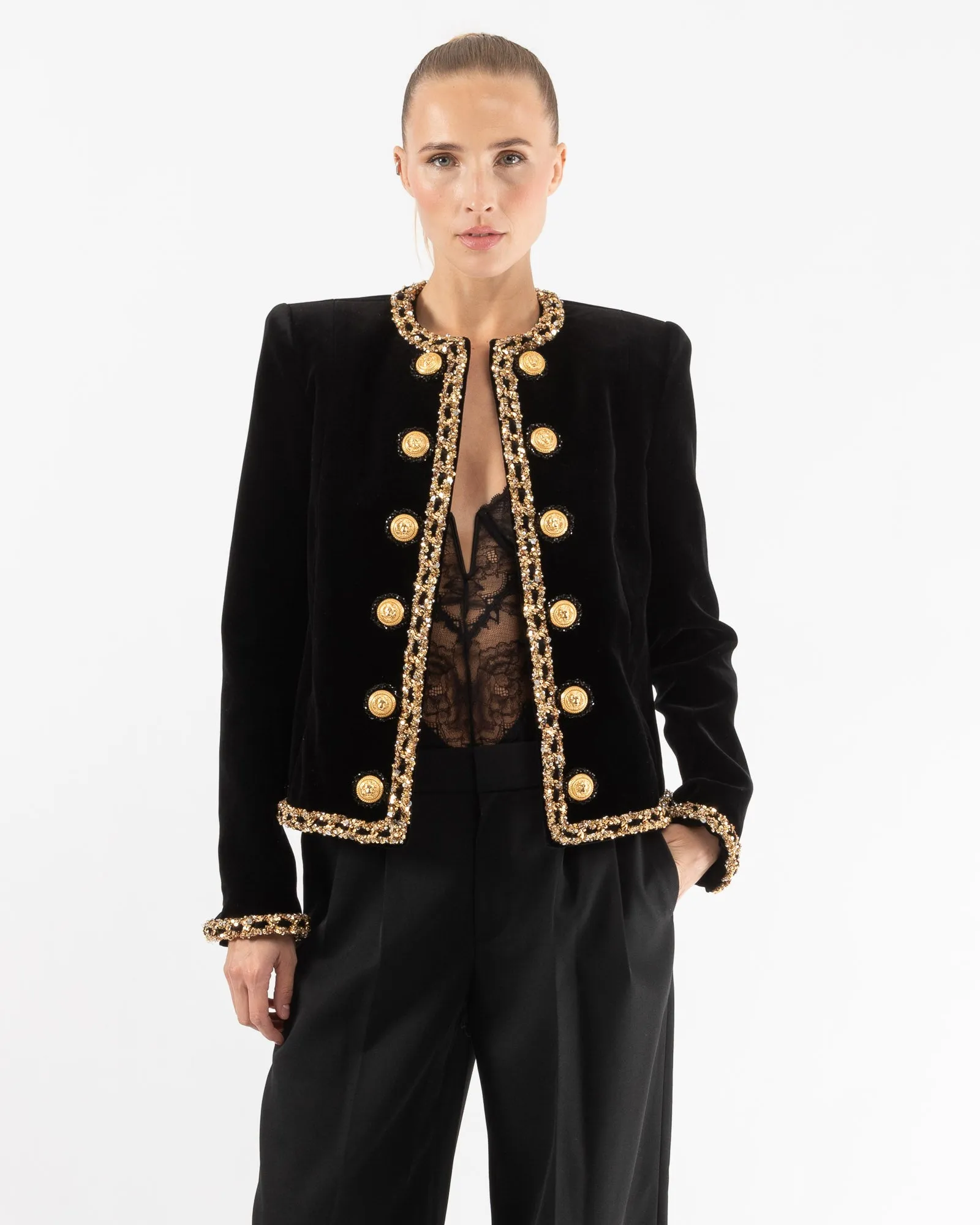 Sequins Embroidered Jacket sold by TNT Fashion