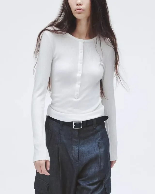 Ribbed Henley Top sold by TNT Fashion