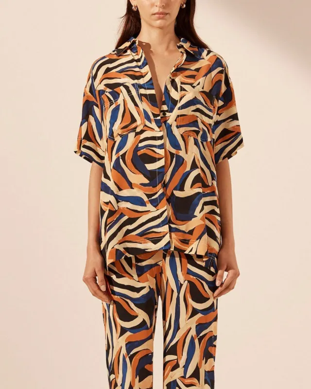 Palma Short Sleeve Silk Shirt sold by TNT Fashion